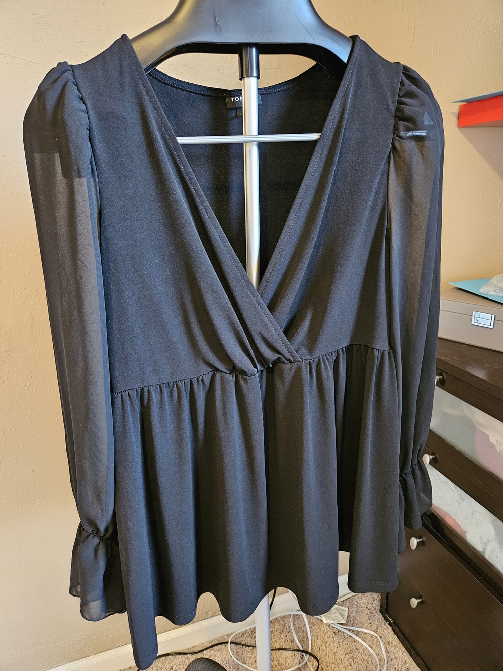 Torrid Black Women's Peplum Long-Sleeve Top